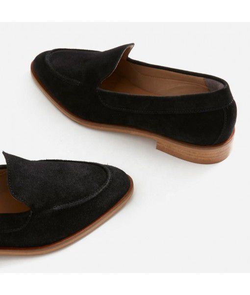 Hotsale Comfortable Big Size Fitting Cowhide Suede Leather Loafer Casual Shoes 