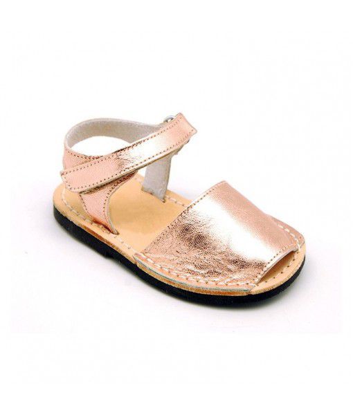 Kids Shoes Girls Sandals Metallic Kids Leather Sandals with Flexible Outsole 