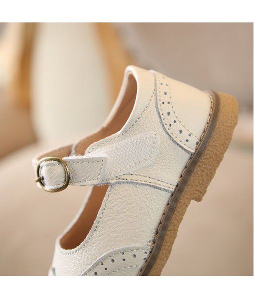 Children's shoes spring and autumn girls' shoes British style children's single shoes soft sole breathable leather baby shoes
