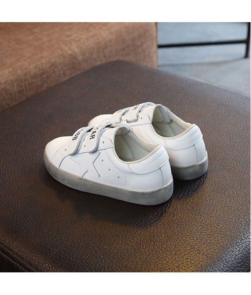 New men's and women's children's used casual shoes leather color magic stick rubber antiskid dirty little white shoes
