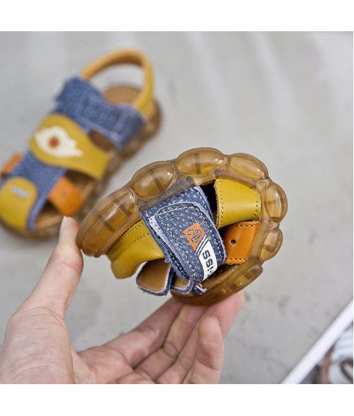 Manufacturer wholesale boys' Sandals New Kids' shoes in spring and summer 2019 children's leather sandals beach shoes