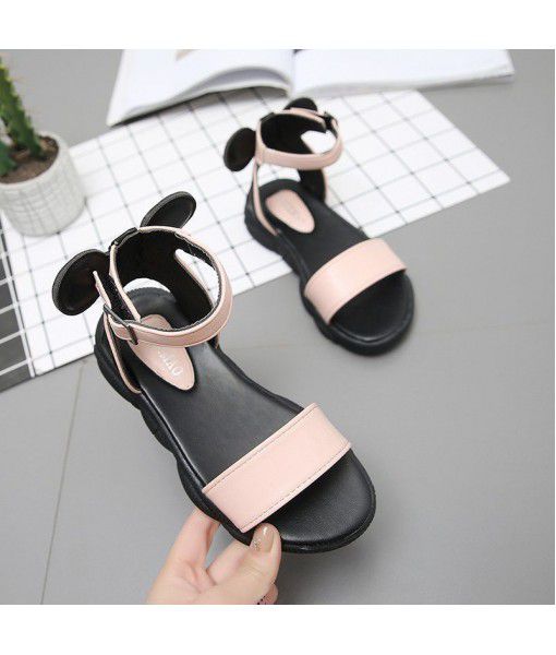 Girls' sandals 2020 new Korean summer fashion girls' shoes princess shoes children's sandals women's soft bottom Roman shoes