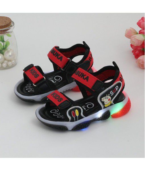 Children's shoes 2020 summer new boys' sandals baby shoes children's beach shoes flash girls' sandals wholesale