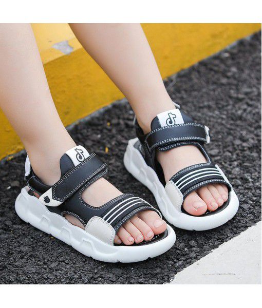 Korean fashion children's sandals boy 2020 summer new color matching soft sole comfortable casual all-around beach shoes man