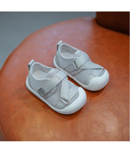 2020 summer new children's shoes 0-1-3-year-old baby's Webbing anti kicking Baotou sandals baby's soft bottom walking shoes