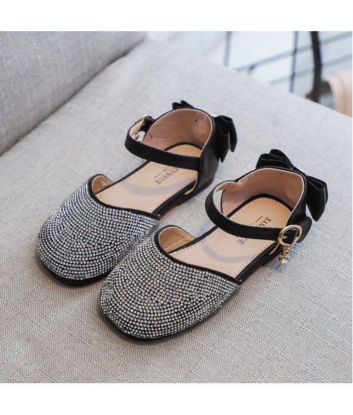Wish popular summer girls' sandals full of bowknot princess shoes 2020 new summer Baotou sandals girls