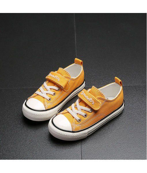 Sponge baby 2019 new versatile shoes breathable casual cloth shoes low top Velcro children's canvas shoes 7151
