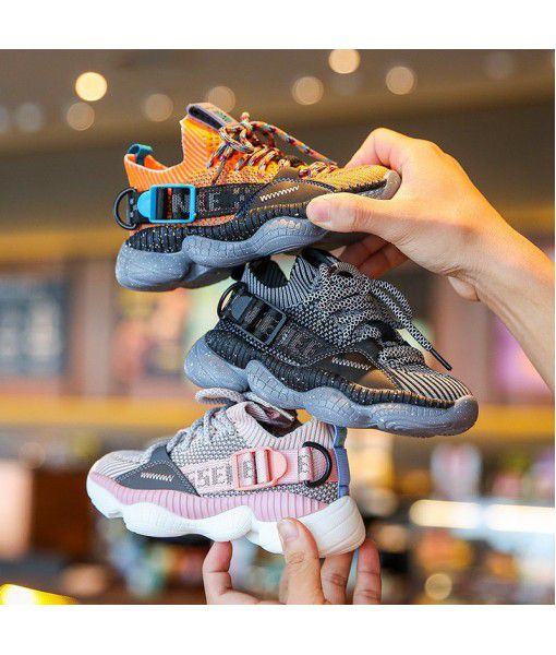Children's shoes children's shoes autumn 2019 new breathable fly woven mesh surface fashion casual little boys' sports shoes