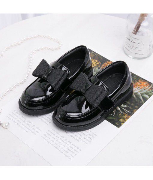 Girls' shoes spring 2020 new children's single shoes soft soled princess shoes British style black student performance shoes