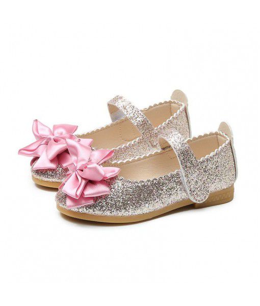2020 new children's shoes summer Korean girls' single shoes bright leather princess shoes bow leather shoes flat shoes elegant
