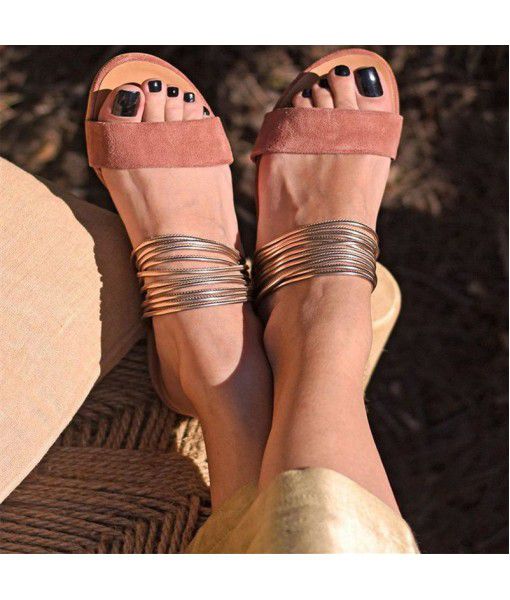 Flat bottomed women's sandals 2019 new quick sale women's shoes from wish Amazon direct sale of large slipper women's manufacturers
