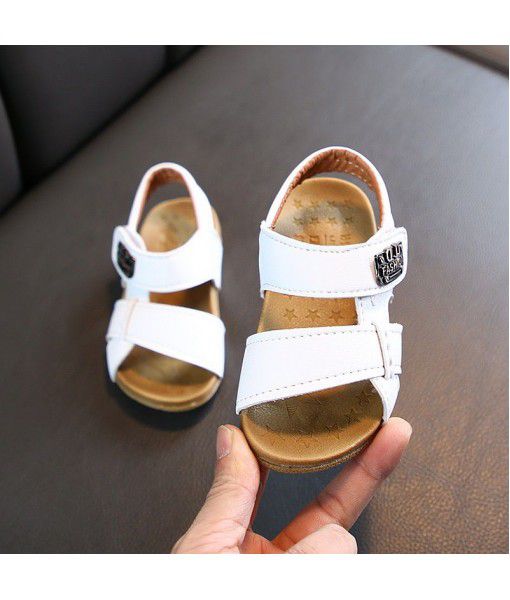 2020 summer new children's shoes children's sandals boy's sewing simple soft bottom sandals girl's Baby Beach Shoes trend