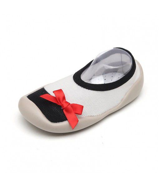 Mipaixing girls' walking shoes non slip Soft Sole Baby floor shoes bowknot indoor baby socks shoes outdoor spring and summer
