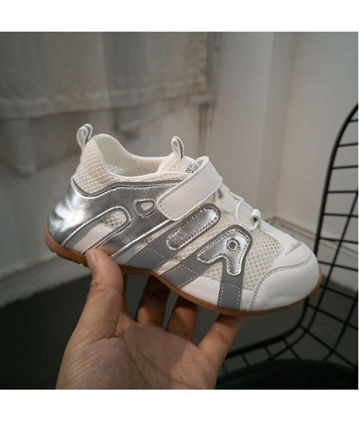 Children's shoes 2020 summer new Korean boys' mesh Velcro single shoes girls' breathable and antiskid children's sports shoes