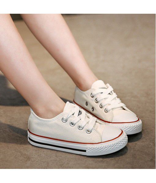 Classic children's canvas shoes breathable boys' casual board shoes girls' low top single shoes Korean baby students' fashion shoes