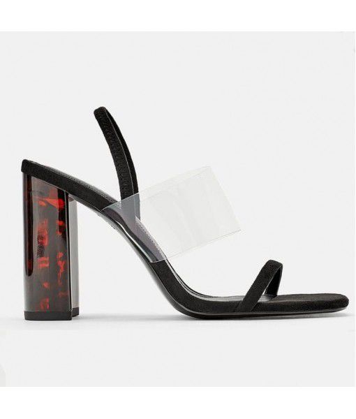 2019 summer fish mouth Korean women's sandals not limited to fashion sandals, middle heel women's shoes agent