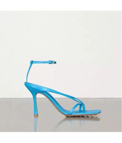 Spring 2020 new high-heeled stiletto wristband square head sexy sandals high-heeled shoes women's stiletto all match Fairy