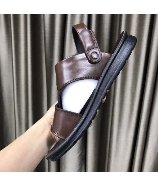 Agent welfare sandals men's new leather dad shoes in 2020 summer
