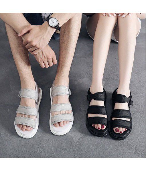 ROMAN SANDALS summer couple's casual flat sole original night Style Men's and women's elastic cloth with INS Vintage Martin sandals