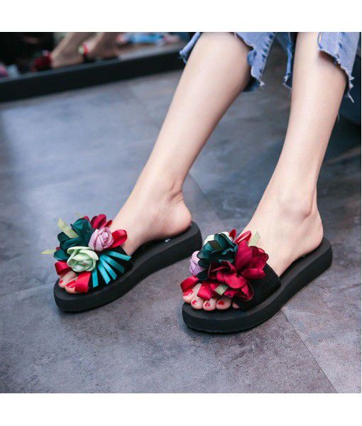 New summer 2018 women's cool drag fashion, big flower, all kinds of anti-skid, high-heeled factory direct sales
