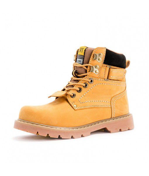 Big yellow Martin boots women with suede leather shoes lovers short boots men with cotton tooling shoes high top big shoes