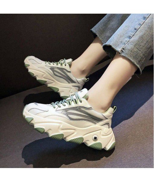 Popular women's shoes of netred leisure new 2020 Korean version super hot chic sports shoes, women's heightening old dad running shoes