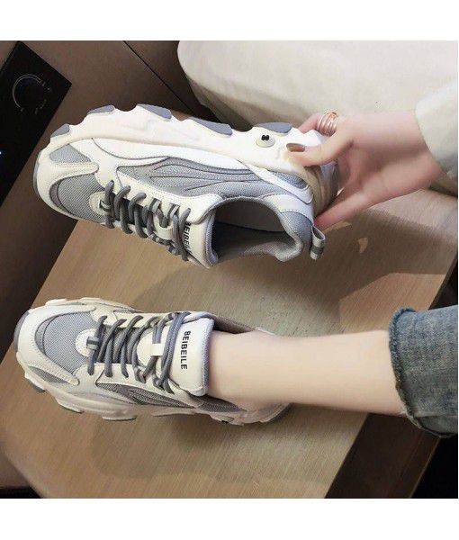 Popular women's shoes of netred leisure new 2020 Korean version super hot chic sports shoes, women's heightening old dad running shoes