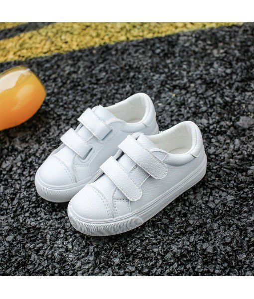 Sports shoes casual girls' shoes rubber fashion Velcro small white shoes 2020 new boys' shoes wholesale