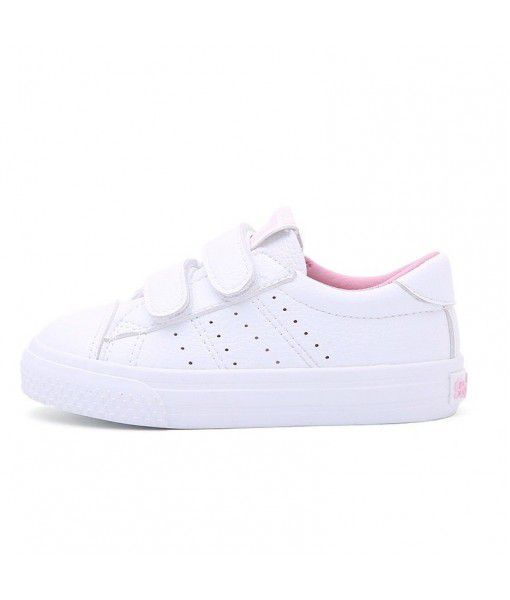 Korean casual fashion small white shoes boys girls breathable canvas shoes children solid color Velcro shoes wholesale