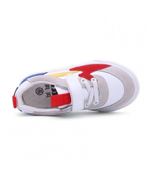 2020 new low top children's shoes leather Velcro breathable children's shoes wholesale rubber wear-resistant and antiskid Pu shoes