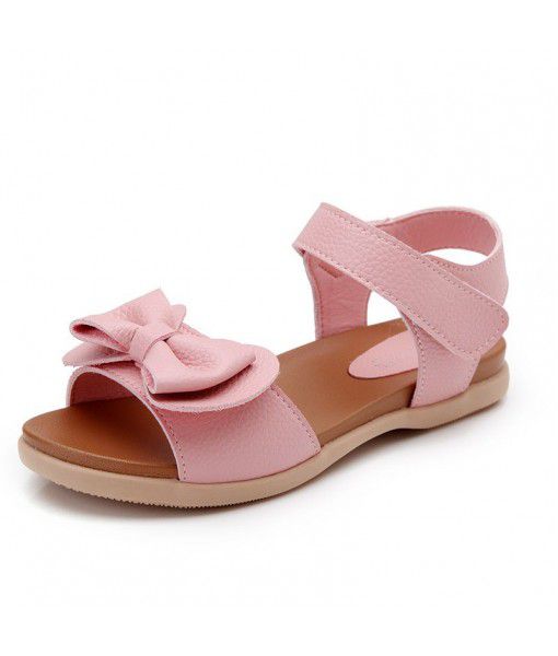 Children's sandals 2020 new girls' sandals summer princess shoes Korean soft bottom Velcro shoes for primary school students