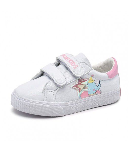 Korean fashion cartoon small white shoes new boys' soft sole shoes in spring 2020 casual and breathable children's board shoes