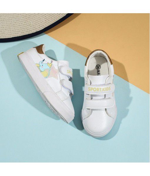 Korean fashion cartoon small white shoes new boys' soft sole shoes in spring 2020 casual and breathable children's board shoes