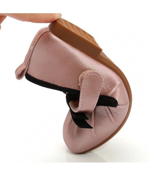 Princess green children's shoes 2020 spring and autumn new girls' small leather shoes Korean children's single shoes bow princess shoes