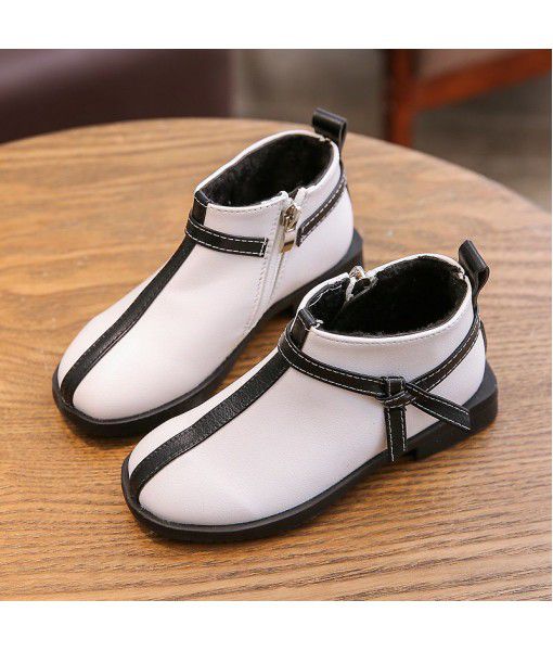Girls' boots autumn and winter 2019 new Korean children's Martin boots two cotton boots girls' single boots Princess short boots trend