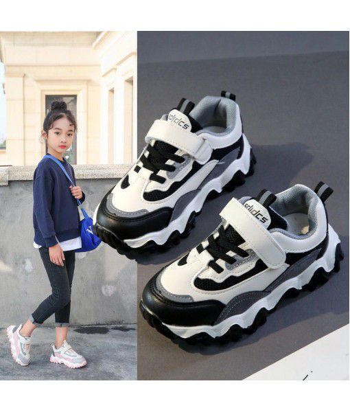 Girls' shoes 2020 spring new children's sports shoes boys' tennis red daddy shoes mesh breathable tide shoes middle school kids