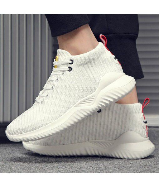 Summer new style fly woven breathable old dad shoes men's fashion coconut sports shoes all kinds of net red men's casual white shoes