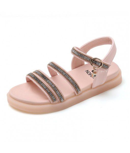 Wholesale 2020 summer new girls' sandals children's Korean fashion Rhinestone princess shoes small and medium-sized children's brand children's shoes