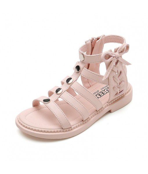 Girls' sandals 2020 new fashion little girls' princess shoes summer children's high bond zipper ROMAN SANDALS trend