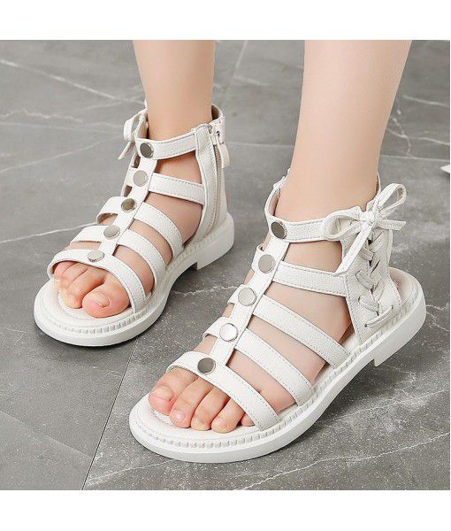 Girls' sandals 2020 new fashion little girls' princess shoes summer children's high bond zipper ROMAN SANDALS trend
