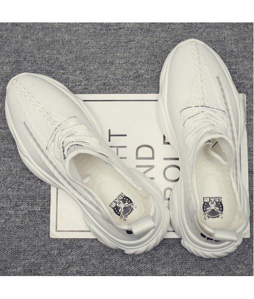 Summer new 2020 trend, Dad shoes, all kinds of men's casual shoes, fly woven breathable small white shoes, Korean sports shoes