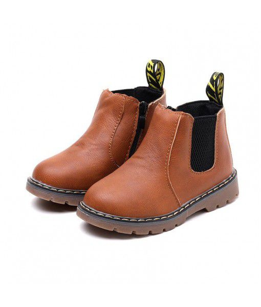 Great! Autumn and winter new children's Martin boots girl's British single boot short boots plus cotton warm boots boy's boot fashion