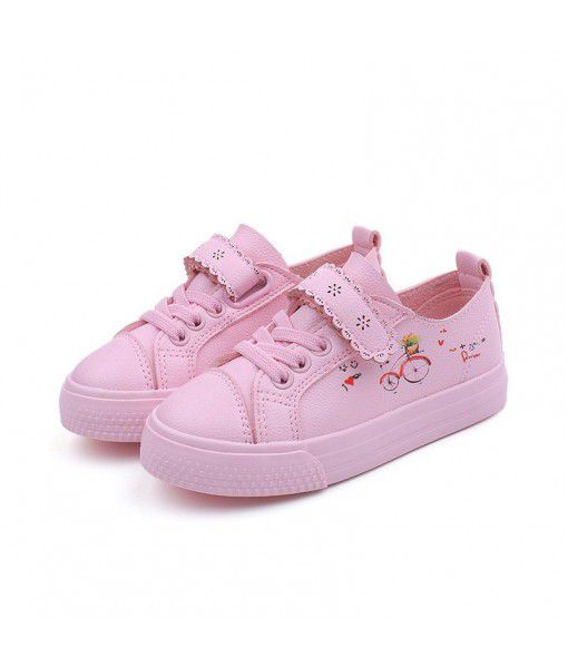 Rubber low top cartoon children's shoes lovely and breathable new girls' casual shoes magic stick boys' board shoes single shoe