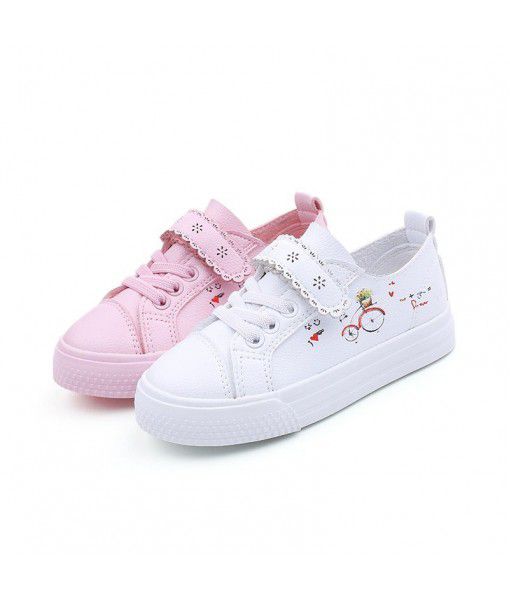 Rubber low top cartoon children's shoes lovely and breathable new girls' casual shoes magic stick boys' board shoes single shoe