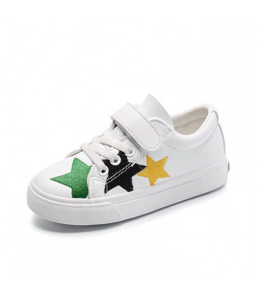 Spring new low top children's shoes breathable wear-resistant non slip casual shoes cartoon Velcro children's small white shoes board shoes