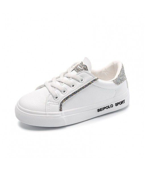 Low top rubber elastic belt children's shoes casual shoes small white shoes 2020 spring stripe light wear-resistant children's shoes