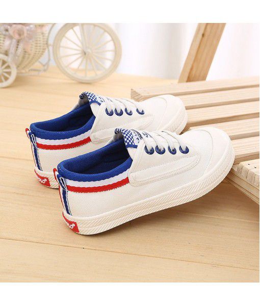 2020 spring boys' and girls' shoes small white shoes children's casual elastic canvas shoes children's low top breathable children's shoes