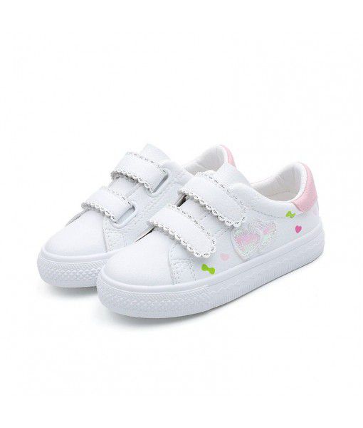 Leisure low top rubber children's shoes 2020 new antiskid Velcro board shoes wear-resistant antiskid light PU leather shoes