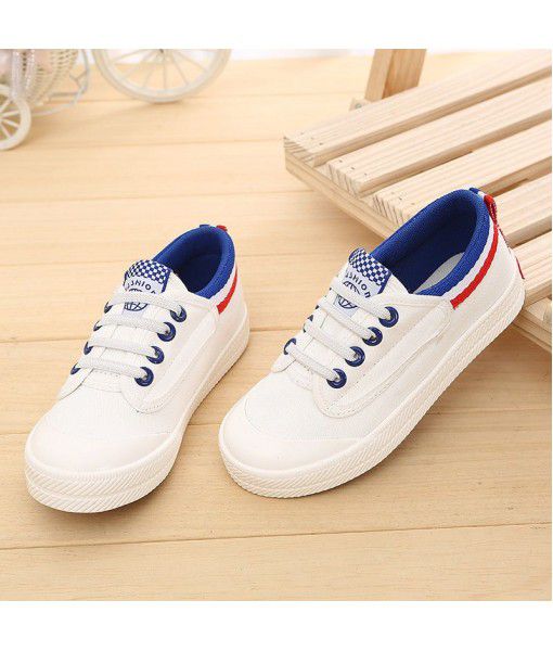 2020 spring boys' and girls' shoes small white shoes children's casual elastic canvas shoes children's low top breathable children's shoes