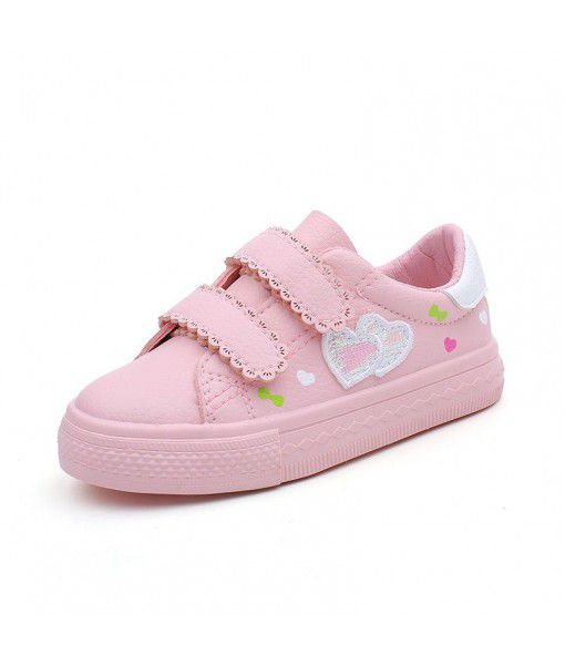 Leisure low top rubber children's shoes 2020 new antiskid Velcro board shoes wear-resistant antiskid light PU leather shoes